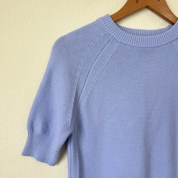 French Connection Sweater Womens XS Perwinkle Blue Short Sleeve Knit Cotton - Picture 3 of 7